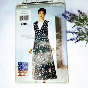 UNCUT Vintage Butterick Sewing Pattern‎ Misses Dress 4708